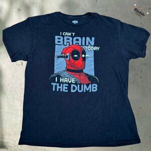 Marvel Deadpool I Can't Brain Today Graphic T Shirt Adult Large EUC
